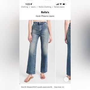 Rolla's Heidi Phoenix High-Rise Straight Jeans - Light Blue size 26 NWT